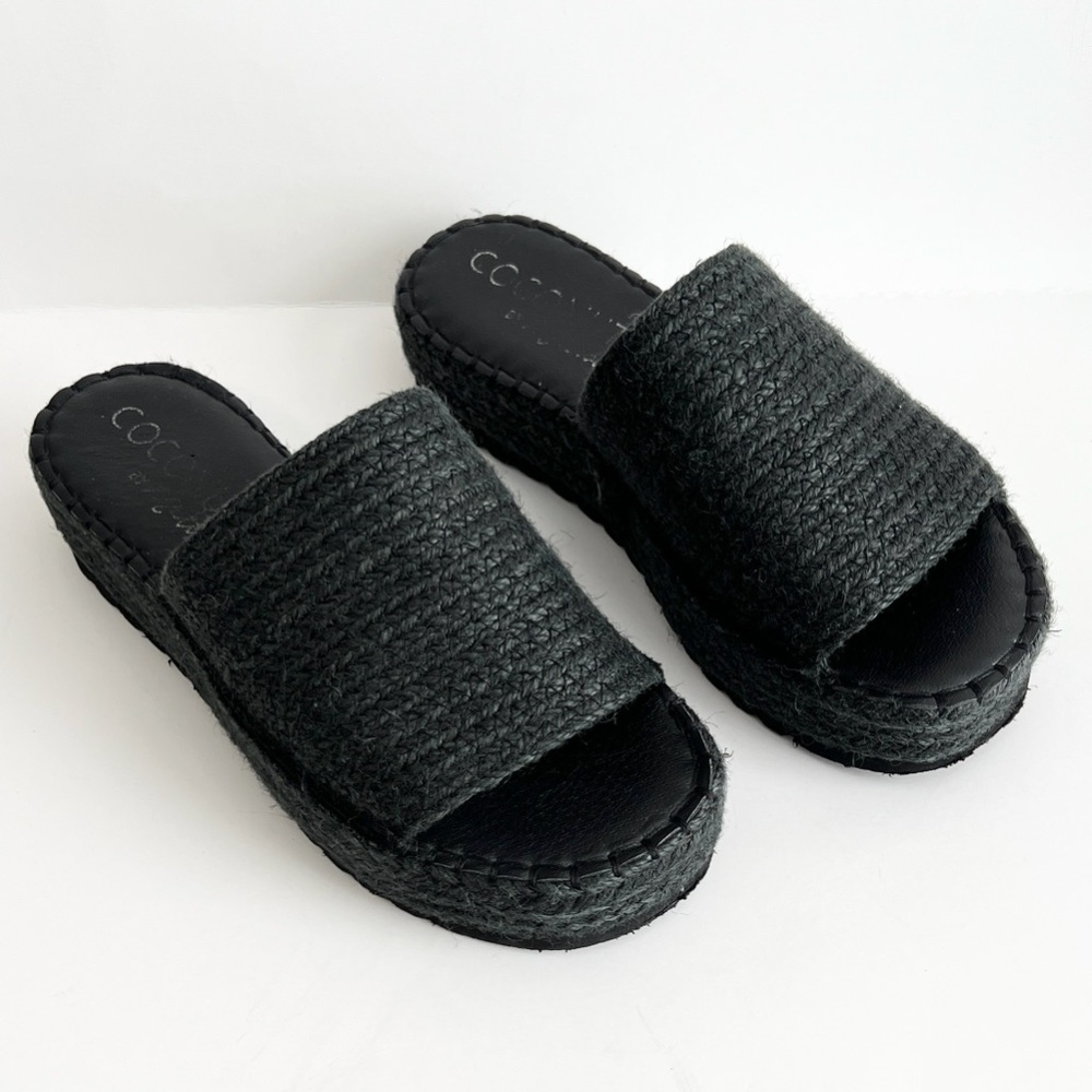 Coconuts by Matisse Del Mar Raffia Platform Slide Sandals